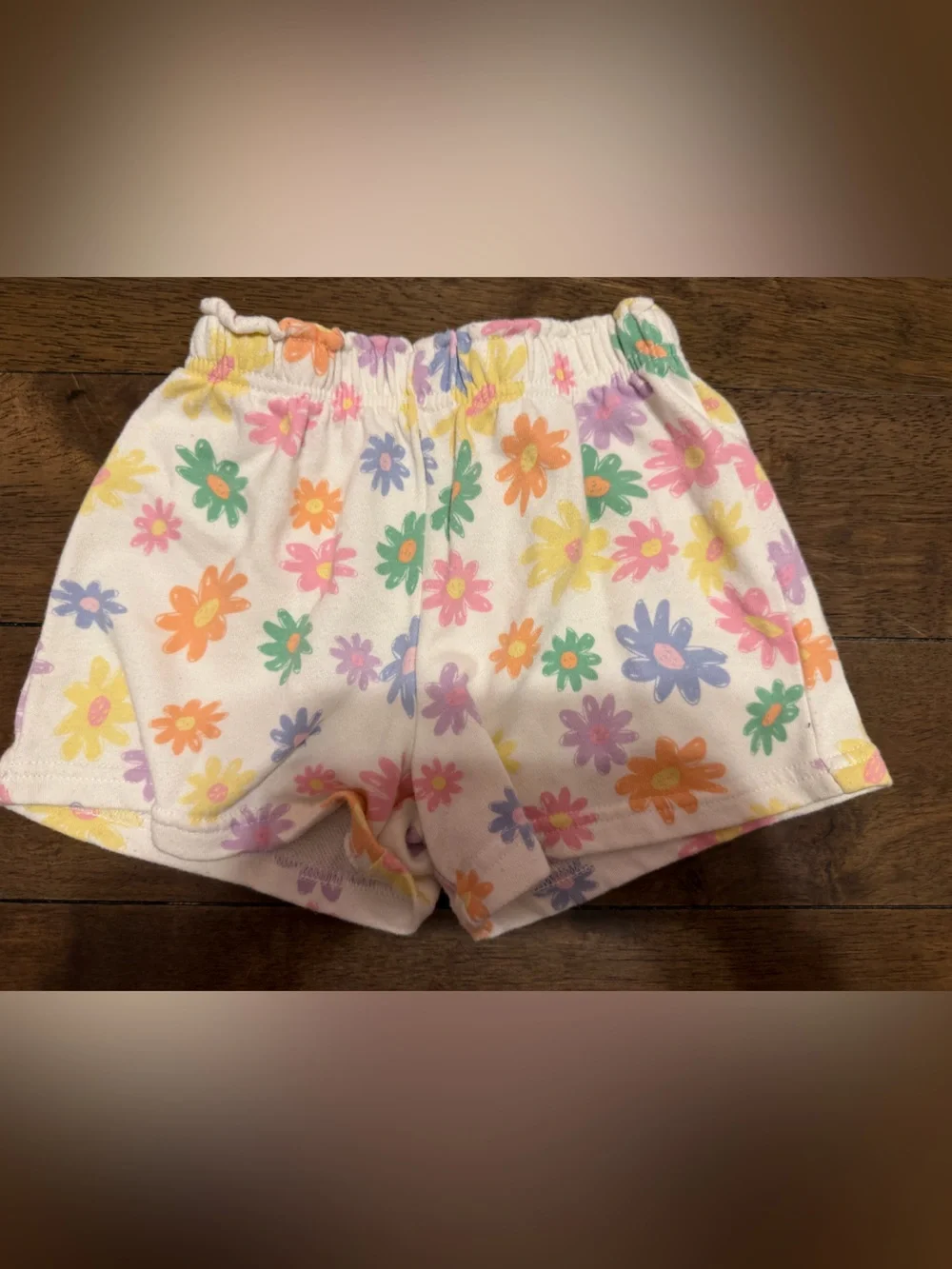 Garanimals White Floral Print Cotton Shorts with Pastel Blooms